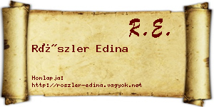 Röszler Edina névjegykártya